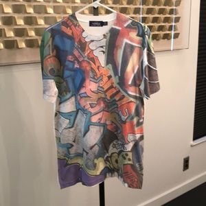 NWT MEN'S TOPMAN GRAFFITI SHIRT SIZE SMALL